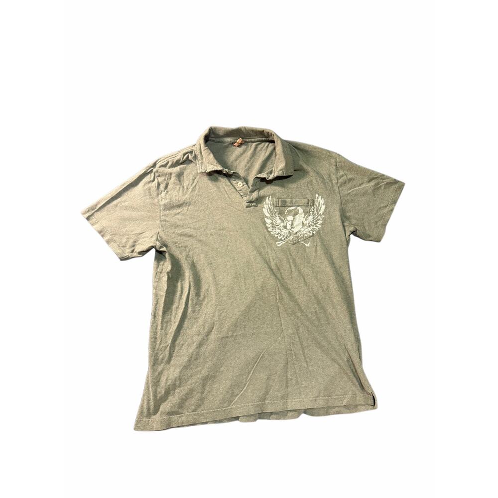 Y2K skater polo shirt size large green